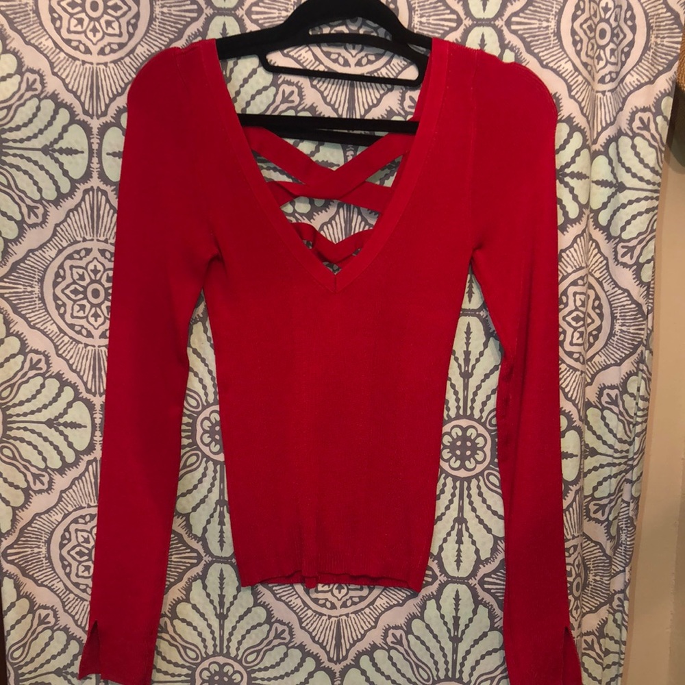Free people cross cross sweater